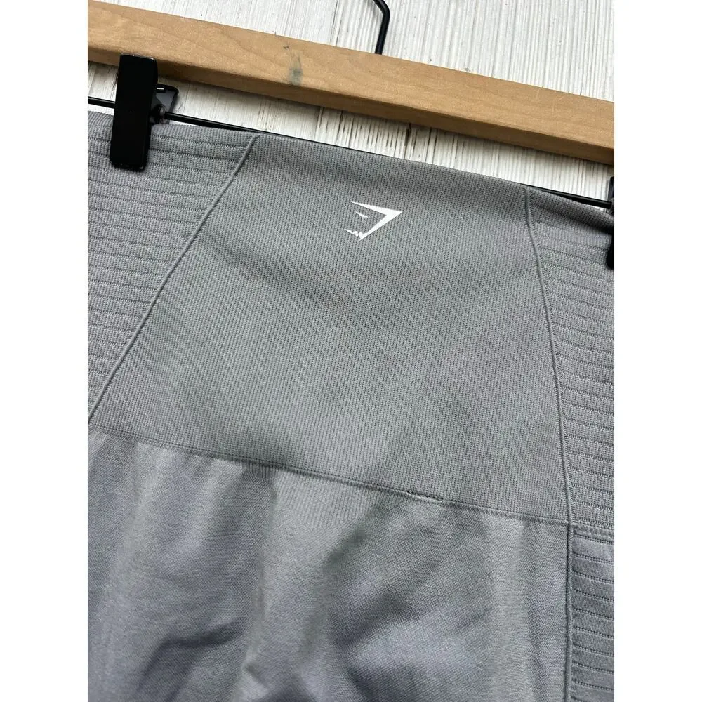Gymshark Energy+ Seamless Leggings High Waisted Breathable Knit Gray Size S‎